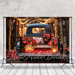 Lofaris Truck Light Floral Valentines Day Photo Backdrop