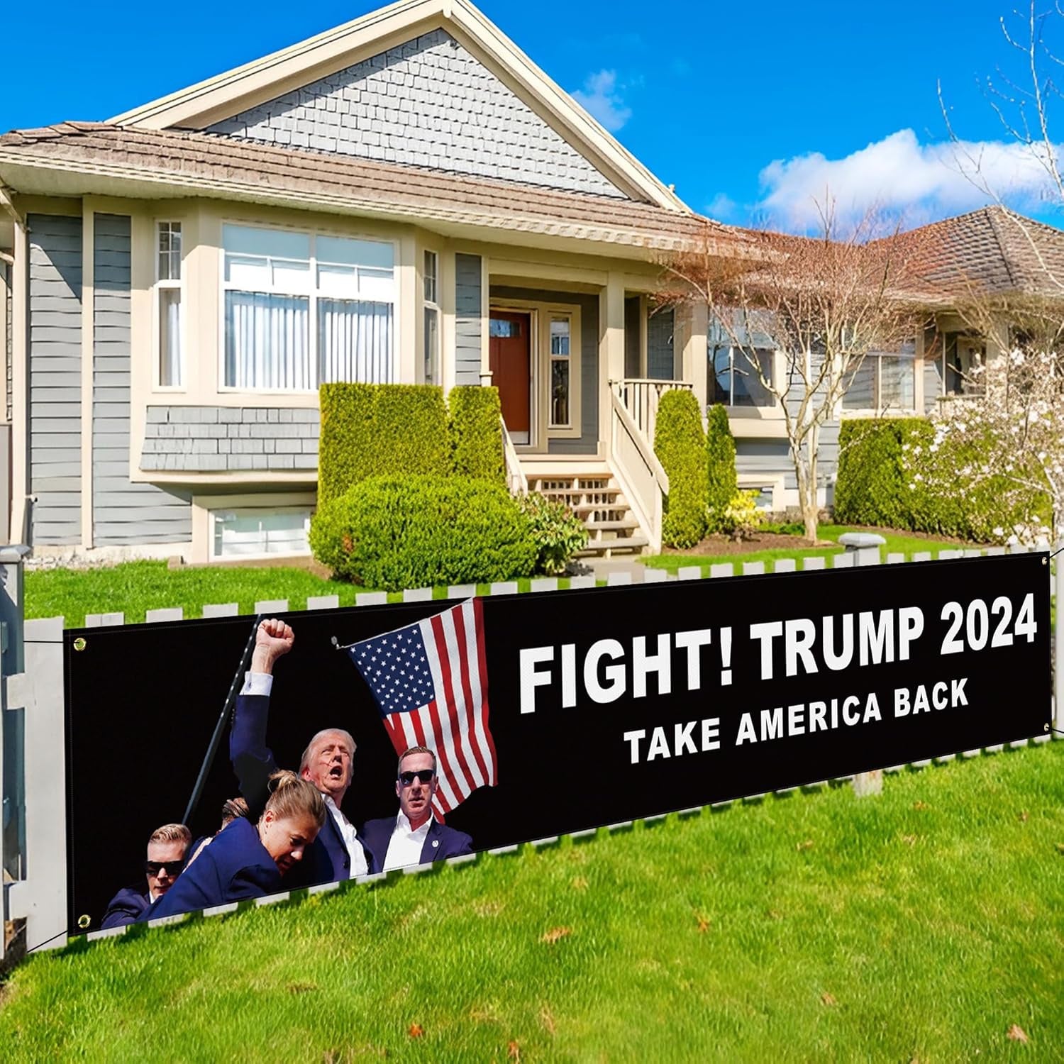 Lofaris Trump Shot Still Fighting Take America Back Banner