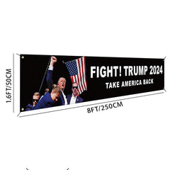 Lofaris Trump Shot Still Fighting Take America Back Banner