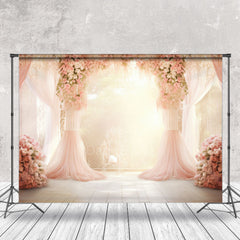 Lofaris Tulle Curtain Rose Decoration Wedding Photo Backdrop