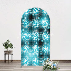 Lofaris Turquoise Blue Shiny Dots Arch Birthday Backdrop