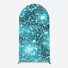 Lofaris Turquoise Blue Shiny Dots Arch Birthday Backdrop