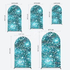 Lofaris Turquoise Blue Shiny Dots Arch Birthday Backdrop