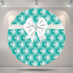 Lofaris Turquoise Blue Sofa Pattern Round Party Backdrop