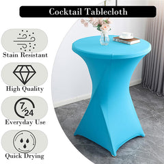 Lofaris Turquoise Spandex Stretch Cocktail Banquet Tablecloths