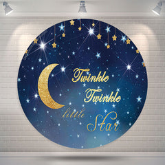 Lofaris Twinkle Little Star Night Baby Shower Round Backdrop