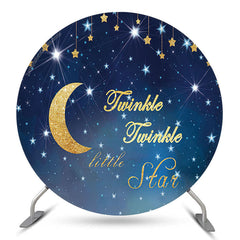 Lofaris Twinkle Little Star Night Baby Shower Round Backdrop