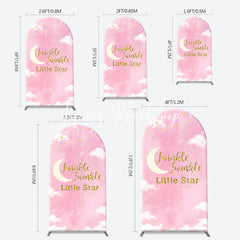 Lofaris Twinkle Little Star Pink Sky Arch Baby Shower Backdrop