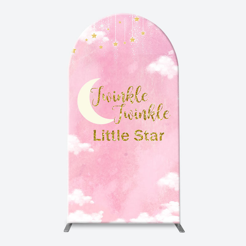 Lofaris Twinkle Little Star Pink Sky Arch Baby Shower Backdrop