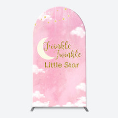 Lofaris Twinkle Little Star Pink Sky Arch Baby Shower Backdrop