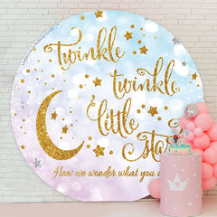 Lofaris Twinkle Little Star Round Baby Shower Backdrop Cover