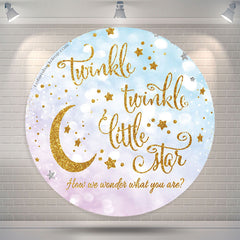 Lofaris Twinkle Little Star Round Baby Shower Backdrop Cover