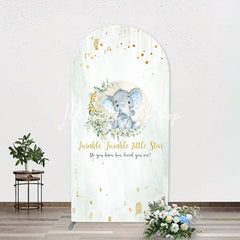 Lofaris Twinkle Star Little Elephant Arch Baby Shower Backdrop