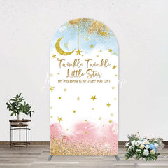 Lofaris Twinkle Star Moon Night Arch Baby Shower Backdrop