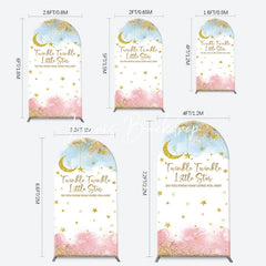 Lofaris Twinkle Star Moon Night Arch Baby Shower Backdrop