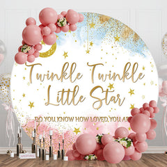 Lofaris Twinkle Stars Night Round Gender Reveal Backdrop