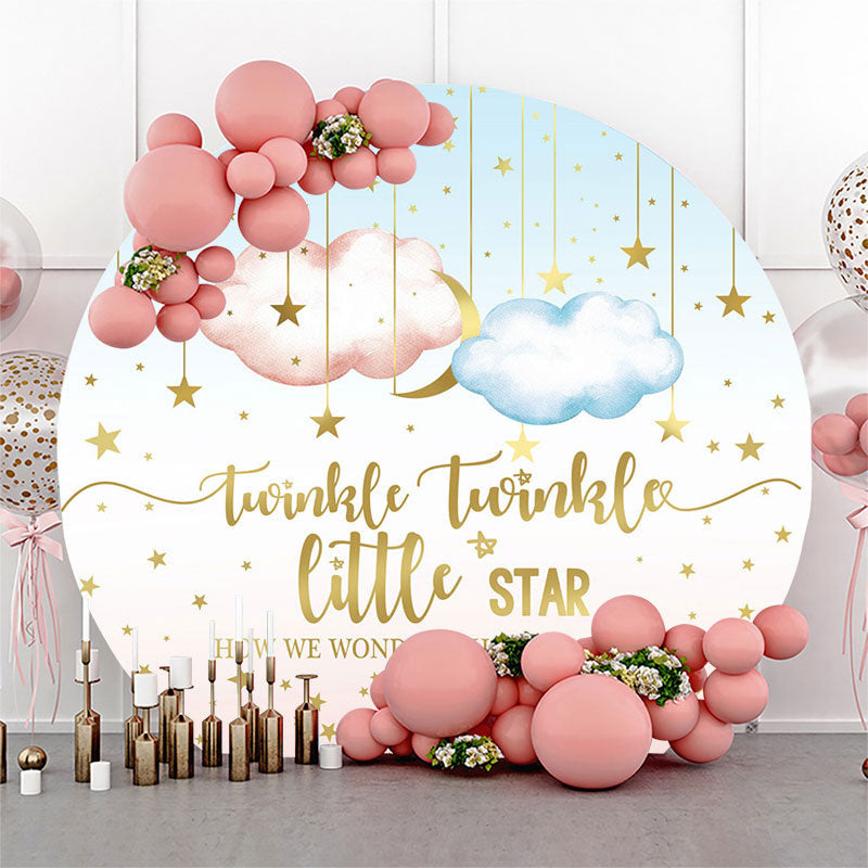 Lofaris Twinkle Little Star Round Birthday Backdrop