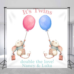 Lofaris Twins Double The Love Custom Baby Shower Backdrop