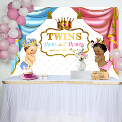 Lofaris Twins Prince And Princess Curtain Baby Shower Backdrop