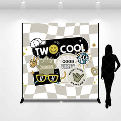 Lofaris Two Cool Happy Dude Custom Kids 2nd Birthday Backdrop