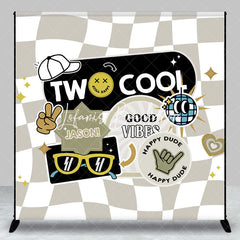 Lofaris Two Cool Happy Dude Custom Kids 2nd Birthday Backdrop