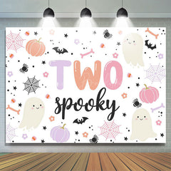 Lofaris Two Spooky Little Boo Halloween Birthday Backdrop