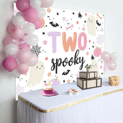 Lofaris Two Spooky Little Boo Halloween Birthday Backdrop