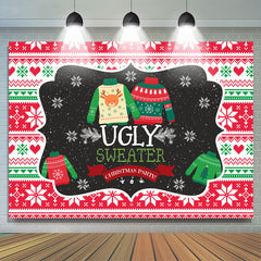 Lofaris Ugly Sweater Snowflakes Christmas Party Backdrop