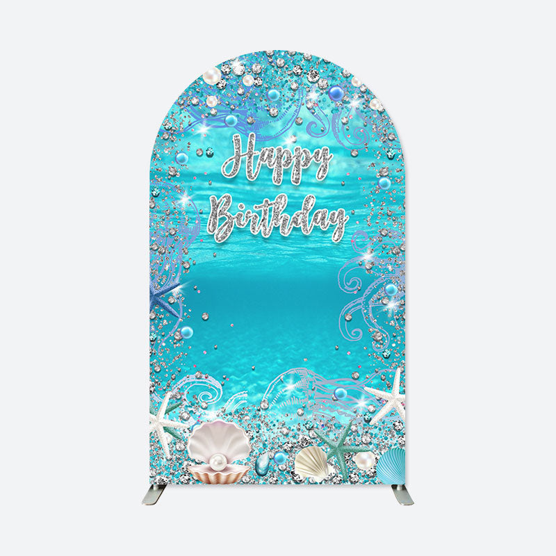 Lofaris Under The Sea Birthday Double Sided Arch Backdrop