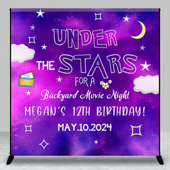 Lofaris Under The Stars Night Custom 12th Birthday Backdrop