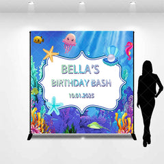 Lofaris Undersea Animals Custom Name Birthday Bash Backdrop