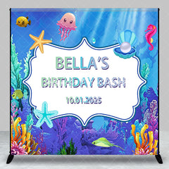 Lofaris Undersea Animals Custom Name Birthday Bash Backdrop