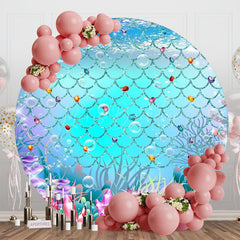 Lofaris Undersea Colorful Crystal Round Mermaid Backdrop