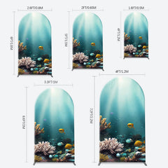 Lofaris Undersea Coral Sunshine Fishes Arch Birthday Backdrop