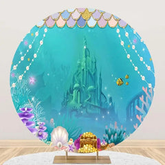 Lofaris Undersea Coral Treasure Castle Pearl Circle Backdrop