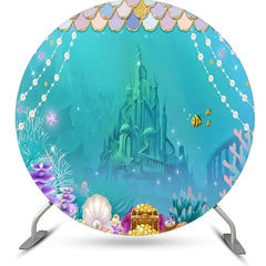 Lofaris Undersea Coral Treasure Castle Pearl Circle Backdrop