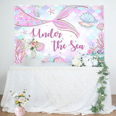 Lofaris Undersea Mermaid Shell Baby Shower Backdrop For Girl