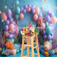 Lofaris Undersea Mermaid Theme Shell Cake Smash Backdrop