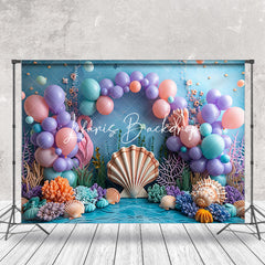 Lofaris Undersea Mermaid Theme Shell Cake Smash Backdrop