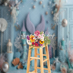 Lofaris Undersea Pearl Starfish Mermaid Cake Smash Backdrop