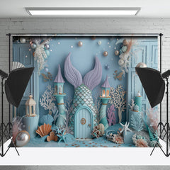 Lofaris Undersea Pearl Starfish Mermaid Cake Smash Backdrop