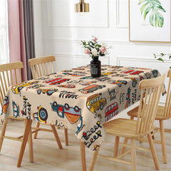 Lofaris Unique Cartoon Cars Pattern Rectangle Tablecloth