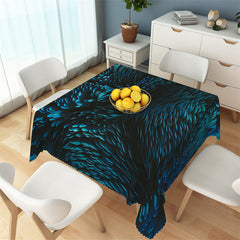 Lofaris Unique Design Black Blue Square Kitchen Tablecloth