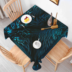 Lofaris Unique Design Black Blue Square Kitchen Tablecloth