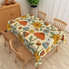 Lofaris Unique Garden Tropics botanical Yellow Tablecloth