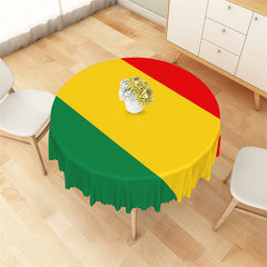 Lofaris Unique Red Yellow Green Splice Round Tablecloth