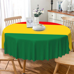 Lofaris Unique Red Yellow Green Splice Round Tablecloth