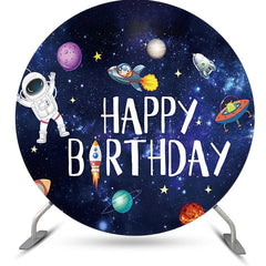 Lofaris Universe Planet Rocket Alien Round Birthday Backdrop