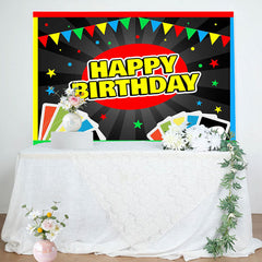 Lofaris Uno Card Games Starts Blackboard Birthday Backdrop