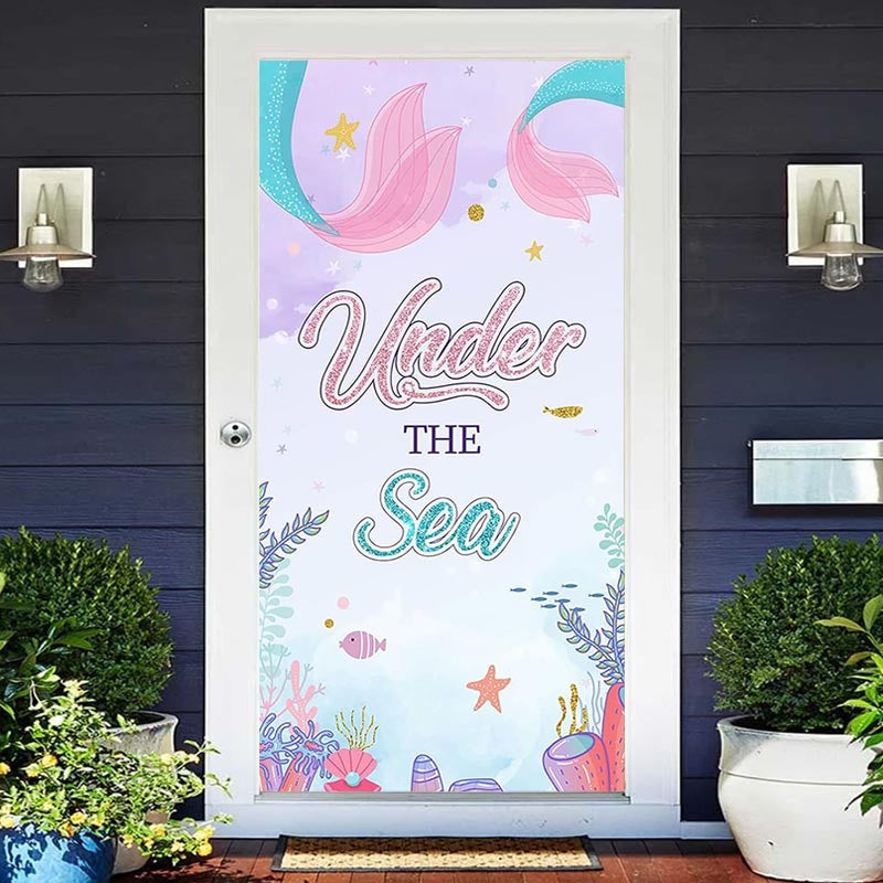 Lofaris Unter The Sea Plant Mermaid Baby Shower Door Cover